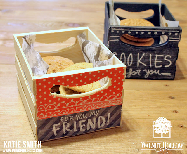 Create these chalkboard cookie crates using Walnut Hollow Mini Crates and following this tutorial by Katie Smith